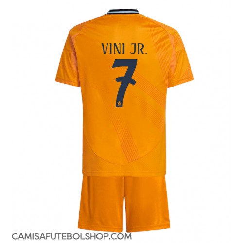 Camisa de time de futebol Real Madrid Vinicius Junior #7 Replicas 2º Equipamento Infantil 2024-25 Manga Curta (+ Calças curtas)